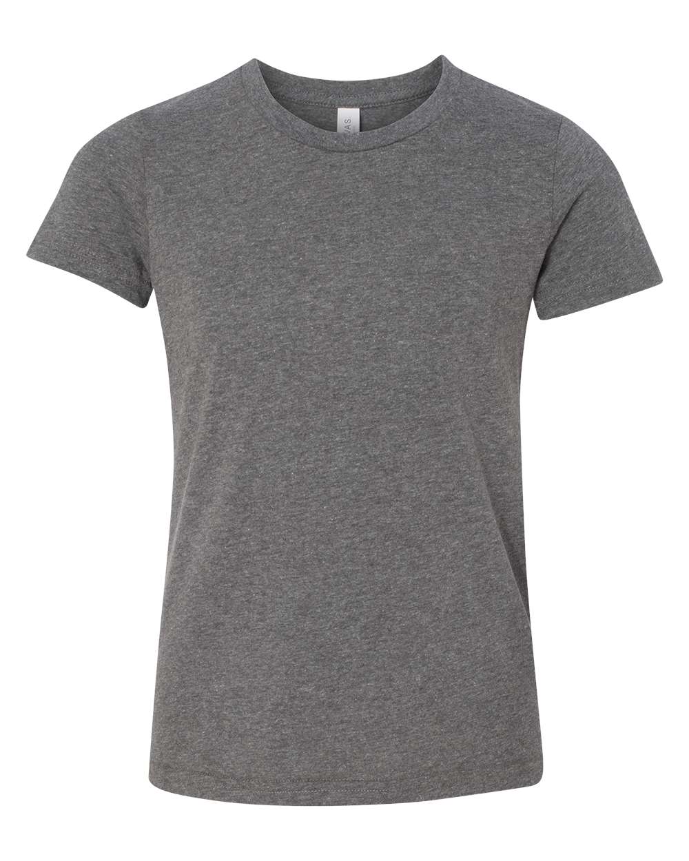 Bella Canvas Big Girls Side Seamed Crewneck T-Shirt, Deep Heather, Small