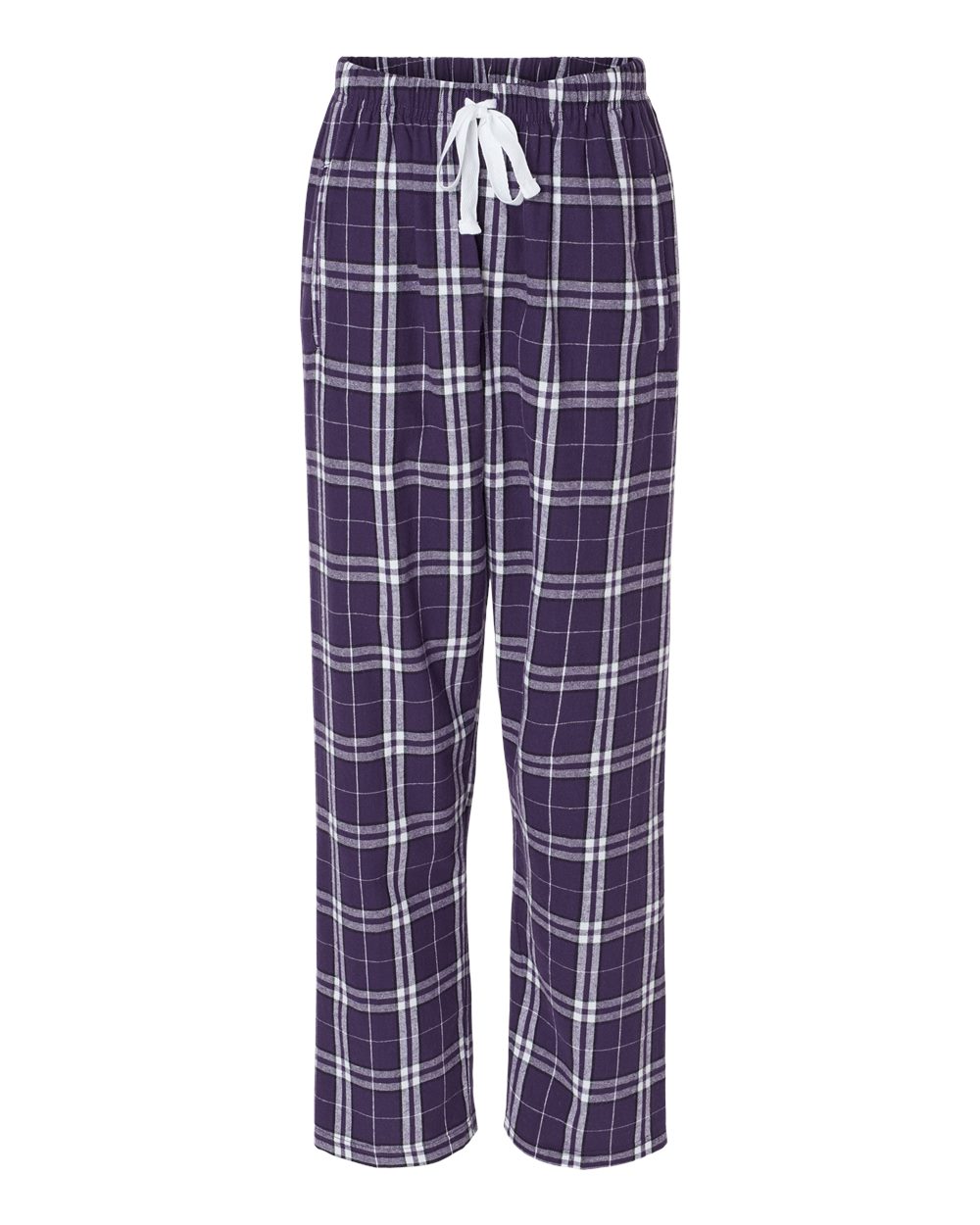 boxercraft Haley Flannel Pant for Women, 100% Cotton Flannel Pant with Side Pockets and Adjustable Drawstring, Purple/White S