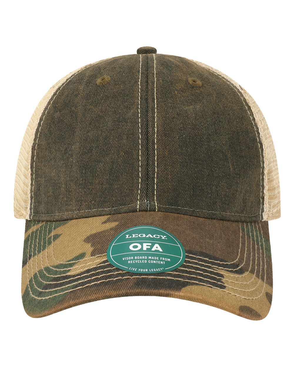Legacy Old Favorite Trucker Cap, One Size, Black-Army Camo-Khaki