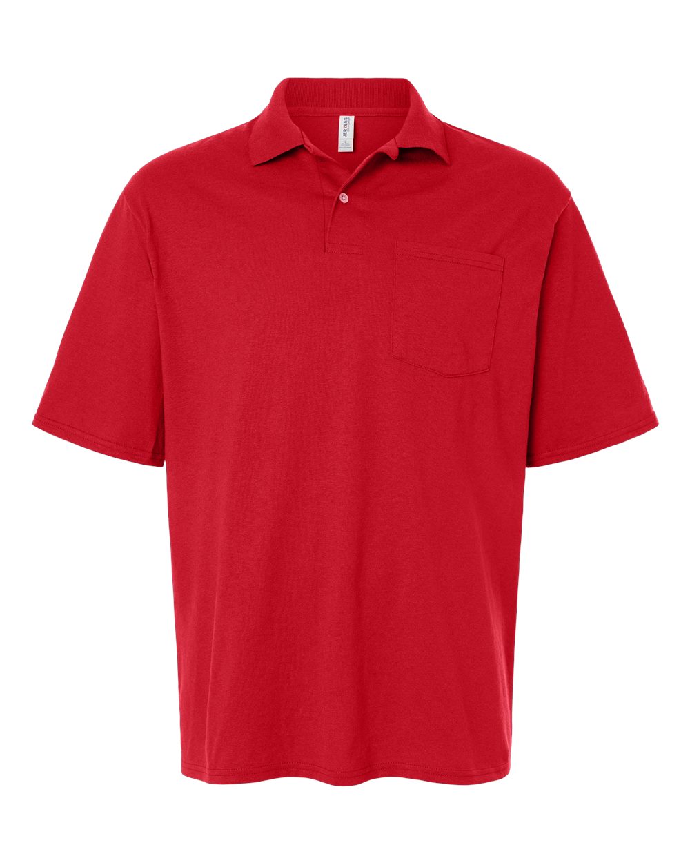 Jerzees Men's Pocket P-Short Sleeve Polo Shirts, Dri-Power, Sizes S-5X - True Red, Medium