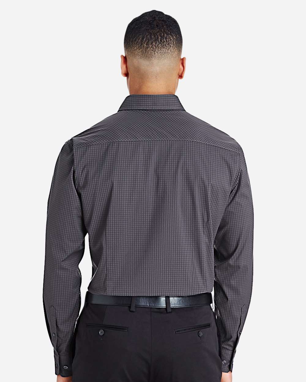 Men's CrownLux Performance® Tonal Mini Check Woven Dress Shirt