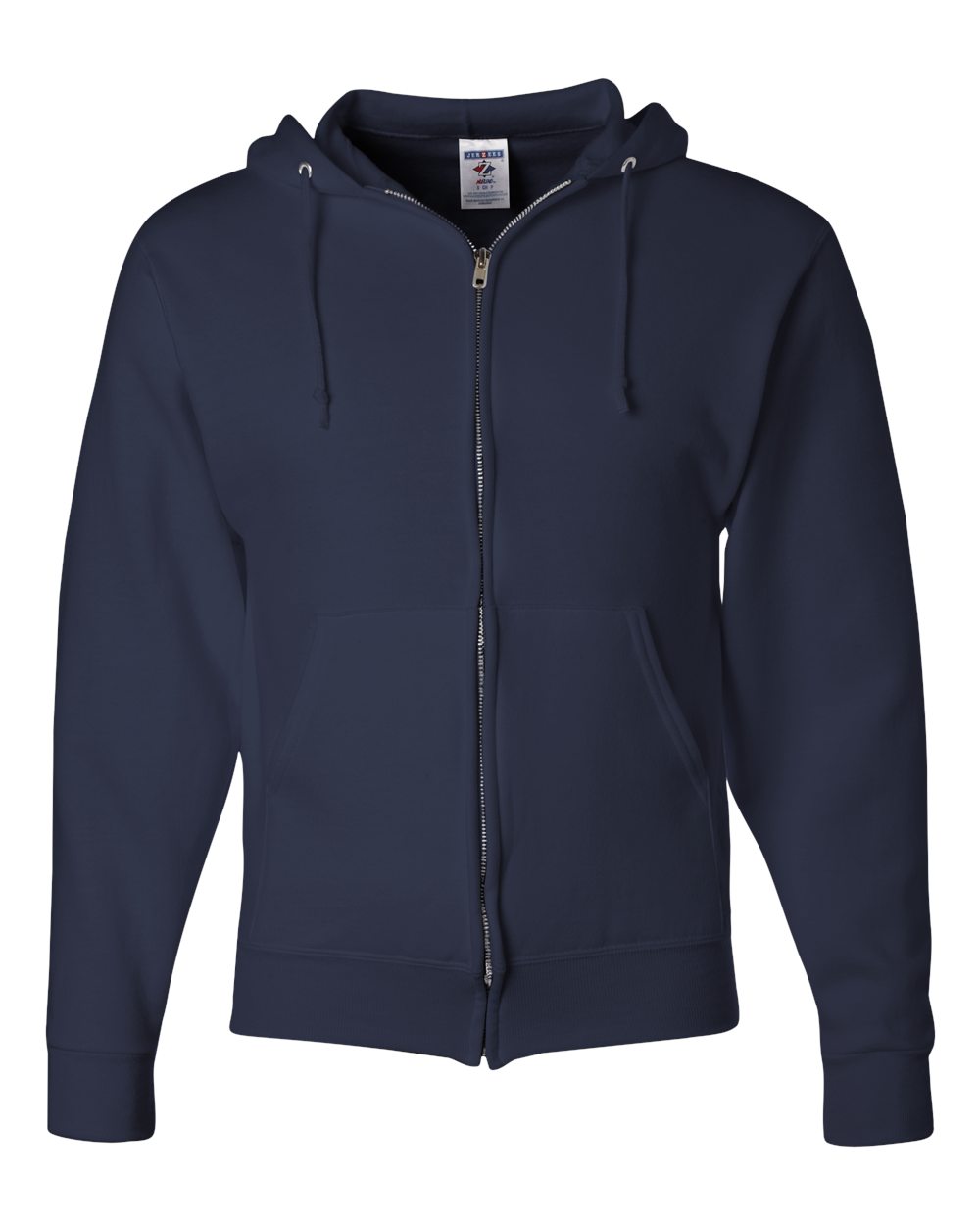 Jerzees 8 oz., 50/50 NuBlend Fleece Full-Zip Hood, Large, J NAVY