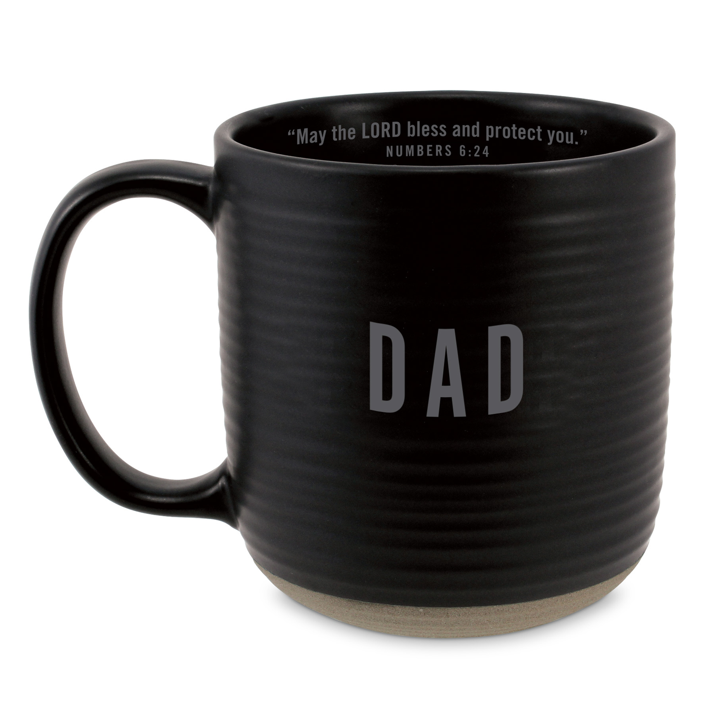 Lighthouse Christian Products Dad Rib Texture Black 20 Ounces Ceramic Coffee Cup Mug