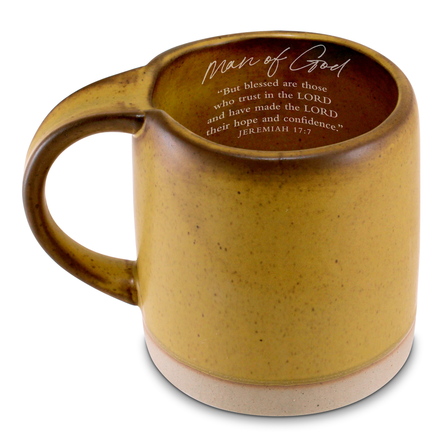 Lighthouse Christian Products Man Of God - Jeremiah 17:7 - Vintage Yellow 18 Ounce Ceramic Drinking Mug