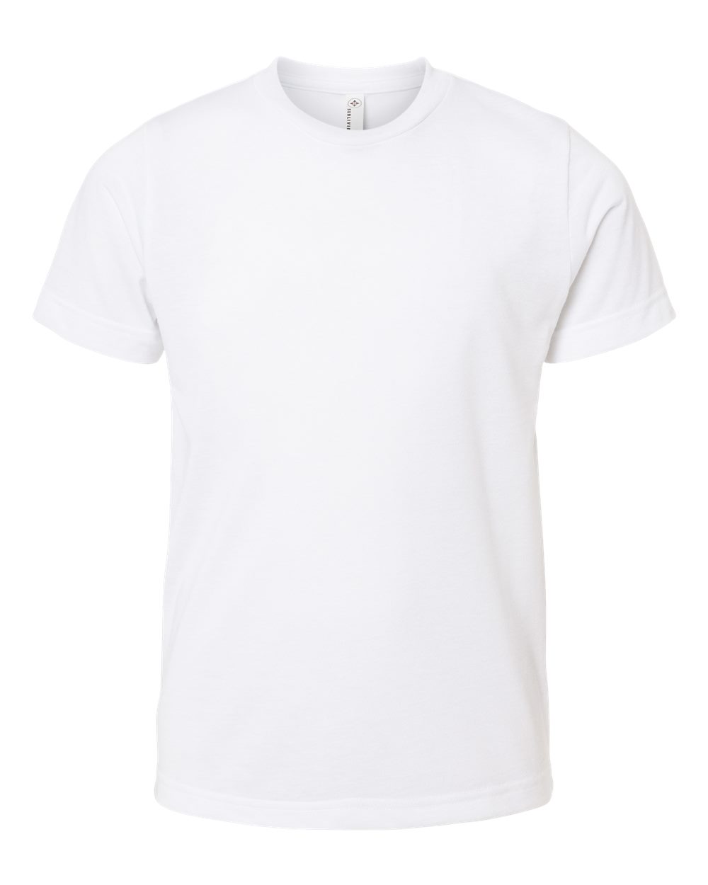 Sublivie Youth 100% Polyester Crew Neck Short Sleeve Sublimation Tee, White, Small