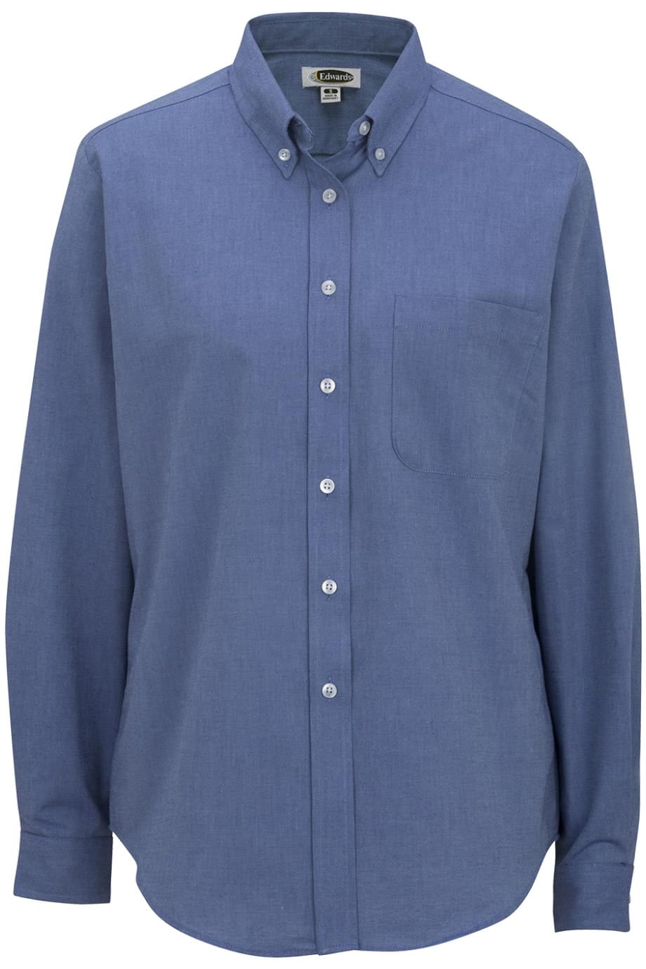 Edwards Ladies' Long Sleeve Oxford Shirt Medium French Blue