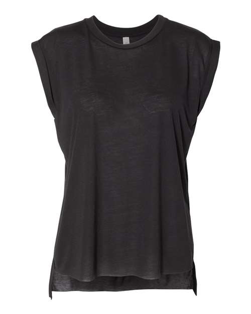 BELLA + CANVAS Women’s Flowy Rolled Cuffs Muscle Tee