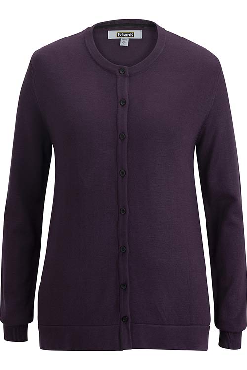 Edwards Garment Crew Neck Cardigan With Drop Tail