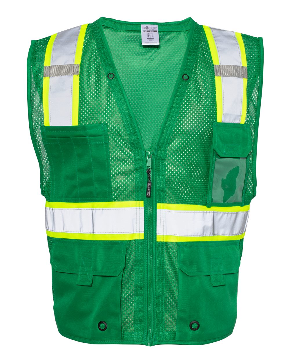 ML Kishigo - Mesh Enhanced Visibility Multi-Pocket Vest - B100-107 - L/XL - Green/Lime - B104