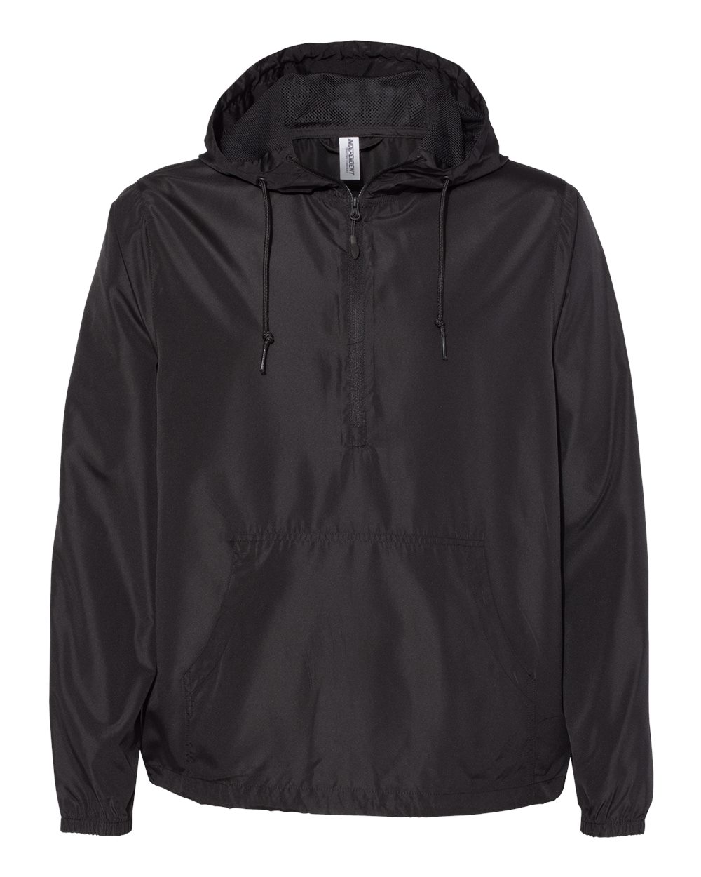 Independent Trading Co. - Lightweight Quarter-Zip Windbreaker Pullover Jacket - EXP54LWP - M - Black