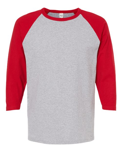 M&O Raglan Three-Quarter Sleeve Baseball T-Shirt