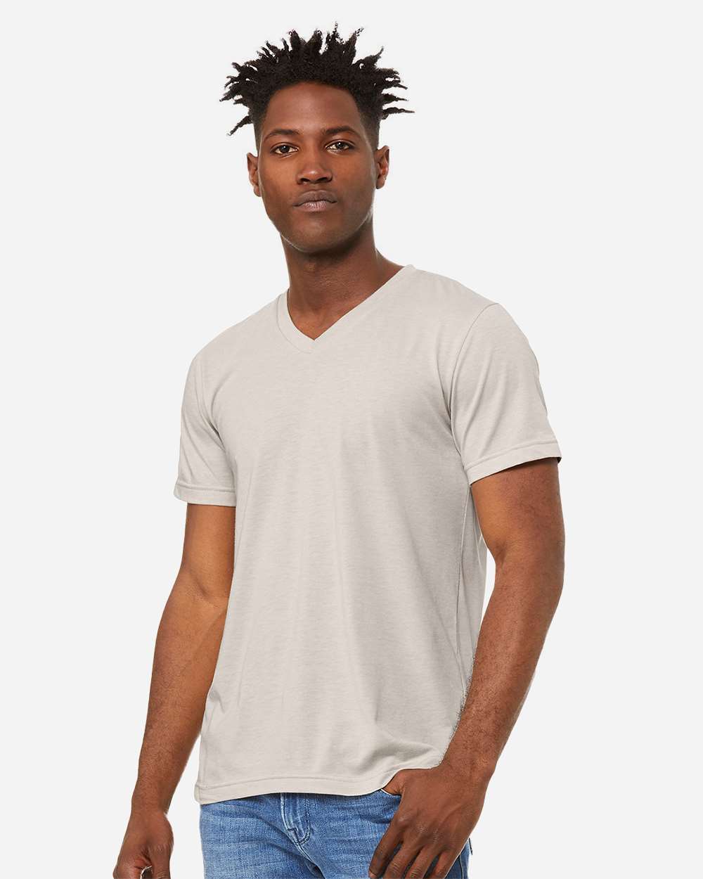 Unisex Heather CVC V-Neck Tee