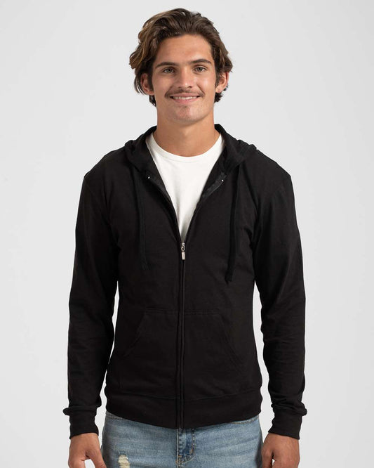 Unisex Beach Full-Zip Hooded Long Sleeve T-Shirt