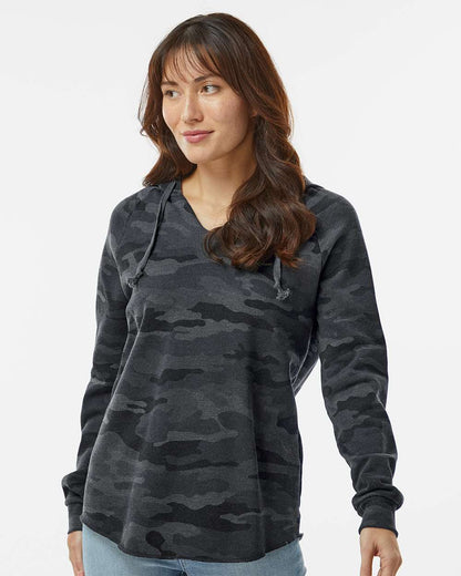 Independent Trading Co. Womenâ€™s Lightweight California Wave Wash Hooded Sweatshirt
