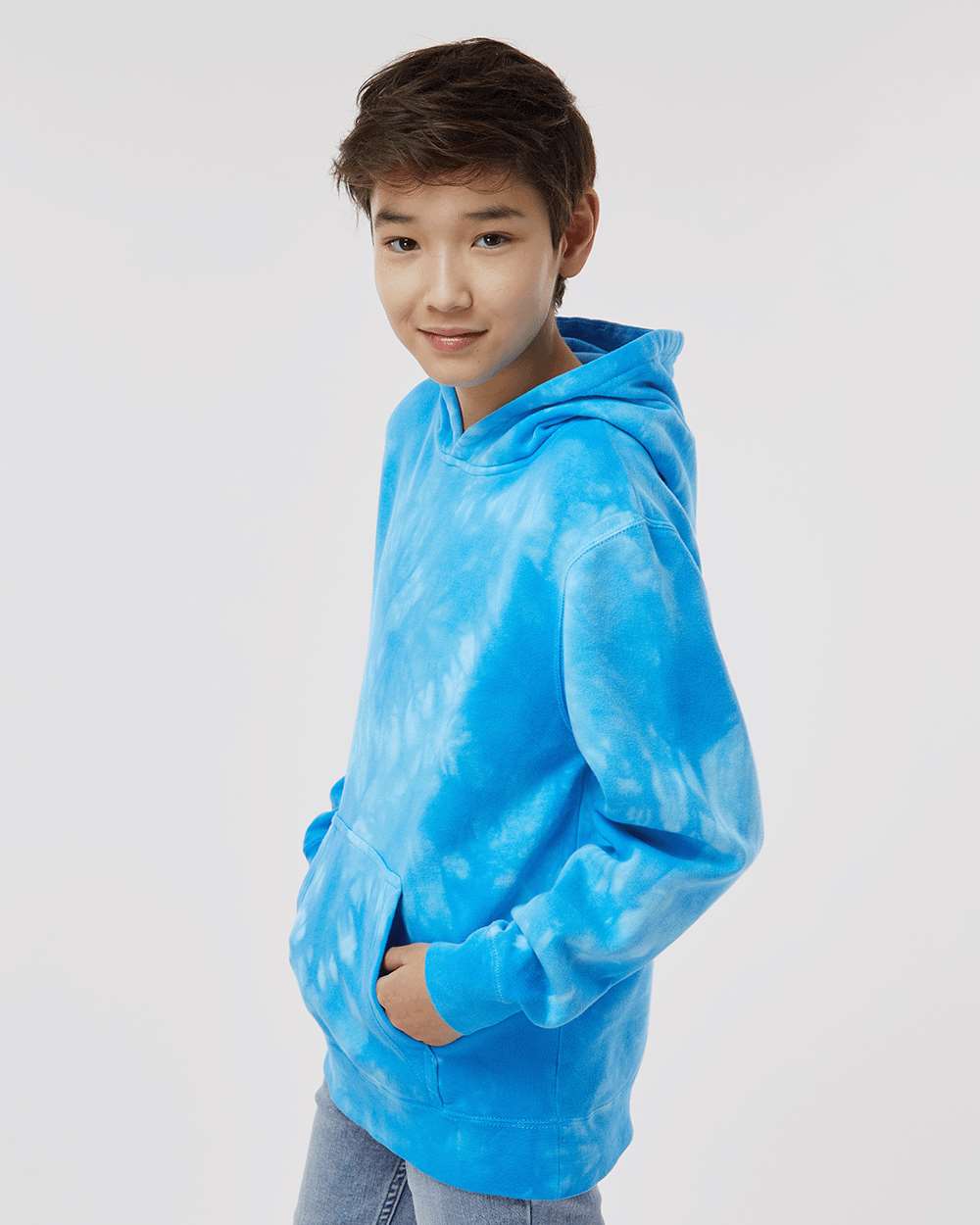Youth Midweight Tie-Dyed Hooded Sweatshirt