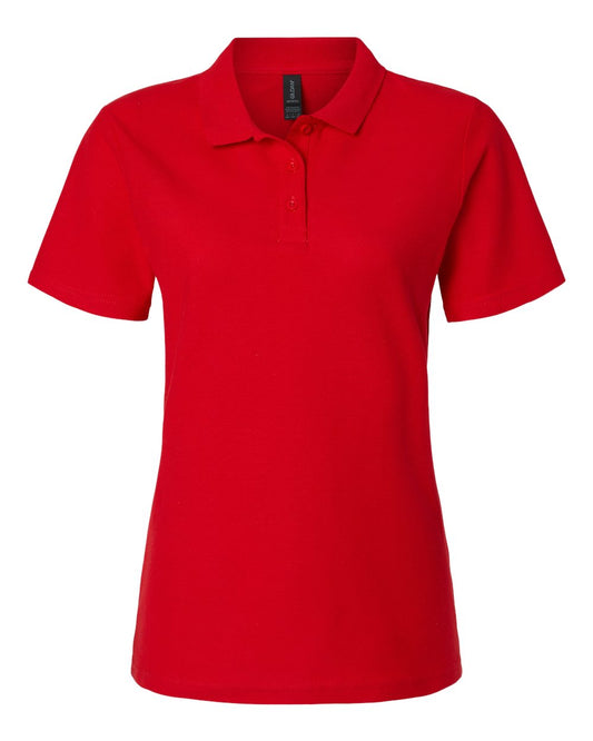 Gildan 64800L Ladies Softstyle Double Pique Polo Shirt - Red - 2XL