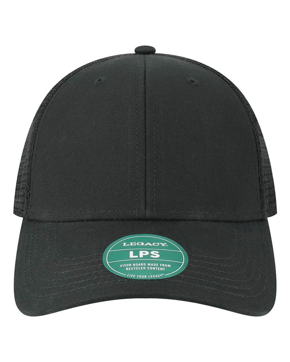 Legacy Lo-Pro Snapback Trucker Cap, Adjustable, Black-Black