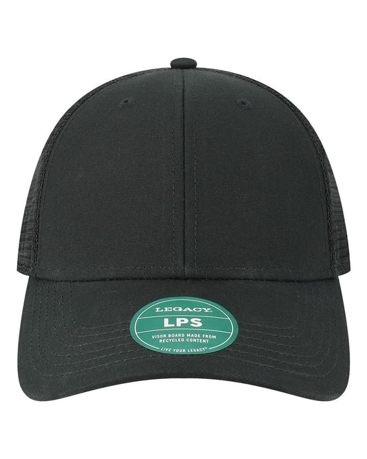 Legacy Lo-Pro Snapback Trucker Cap, Adjustable, Black-Black