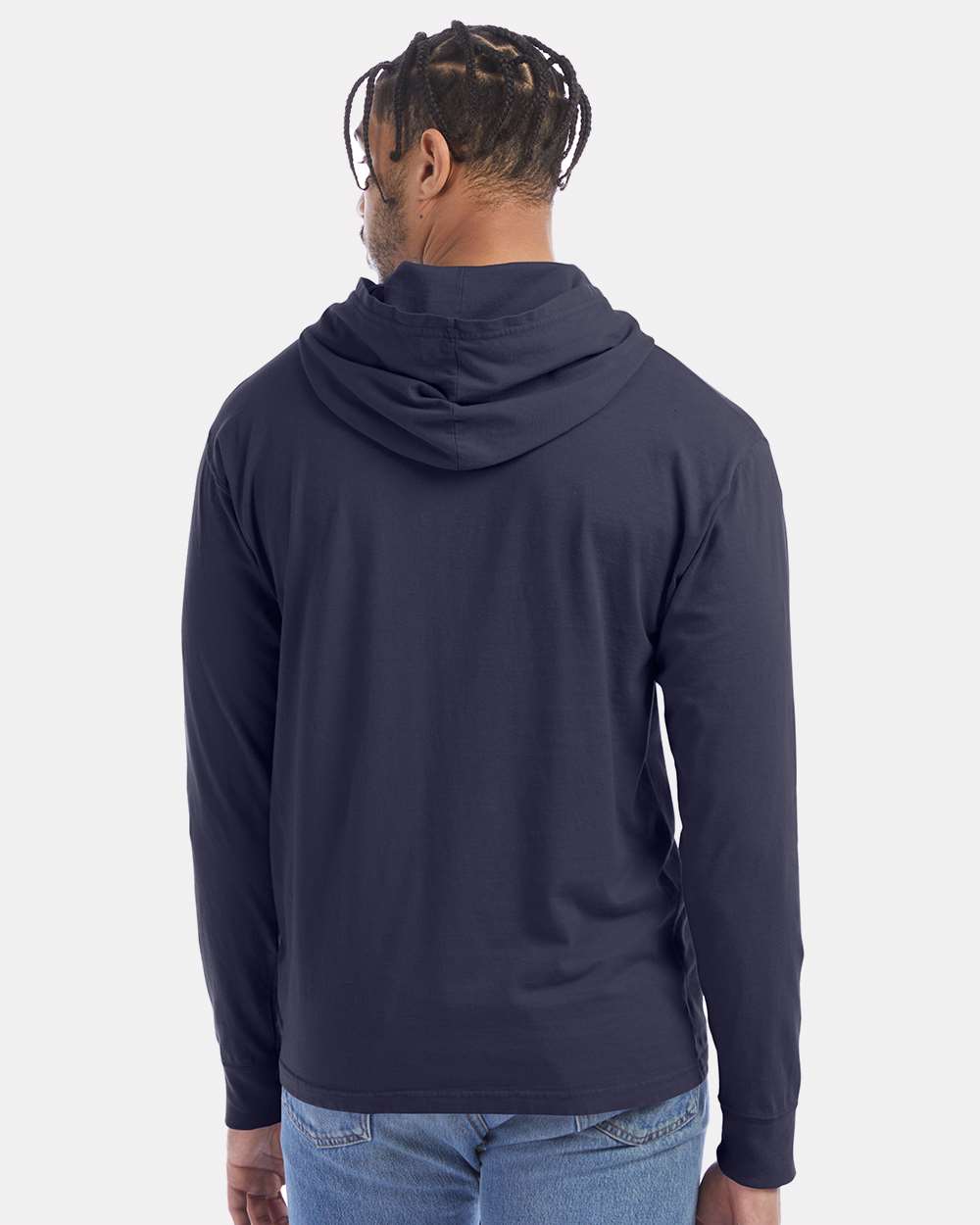 Unisex Garment-Dyed Jersey Hooded Long Sleeve T-Shirt