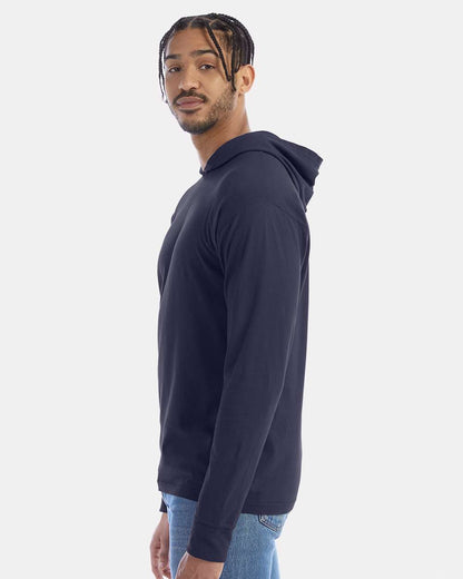 Unisex Garment-Dyed Jersey Hooded Long Sleeve T-Shirt