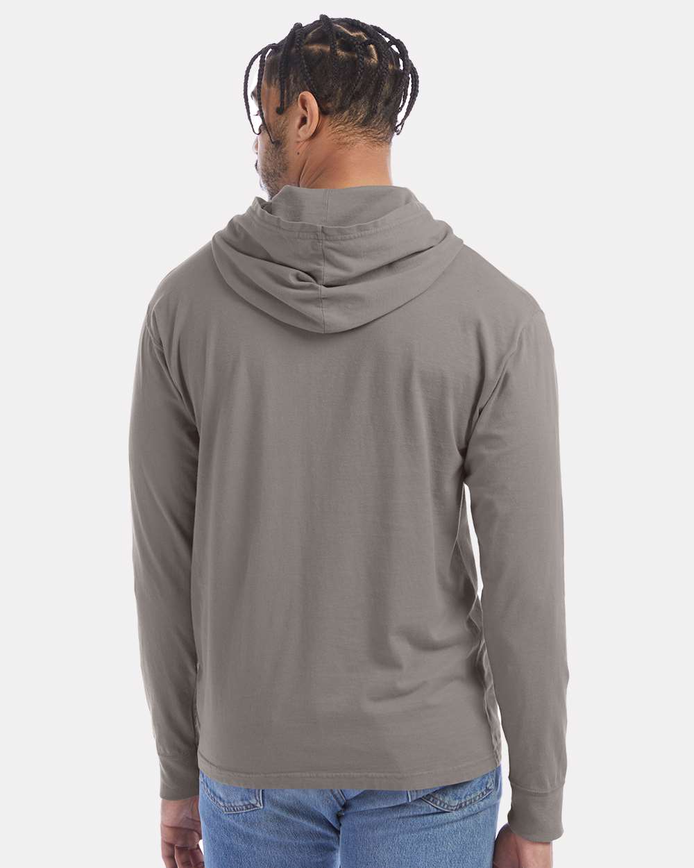 Unisex Garment-Dyed Jersey Hooded Long Sleeve T-Shirt