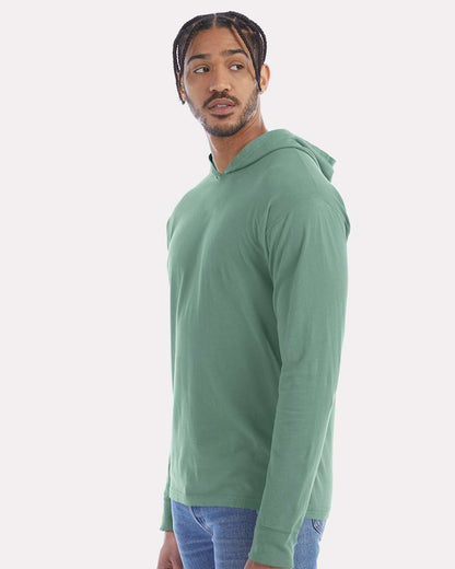 Unisex Garment-Dyed Jersey Hooded Long Sleeve T-Shirt