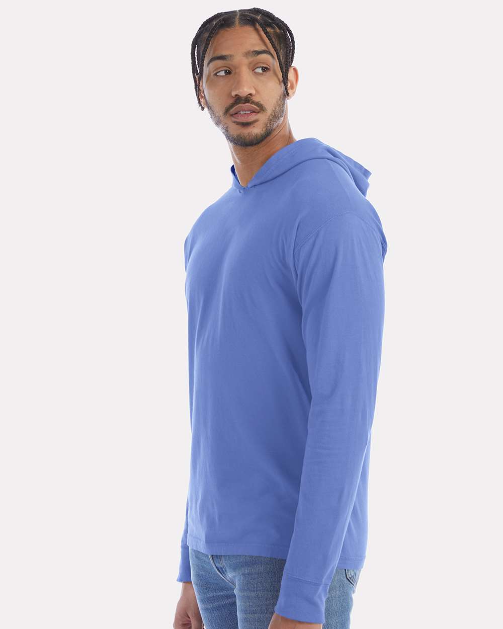 Unisex Garment-Dyed Jersey Hooded Long Sleeve T-Shirt