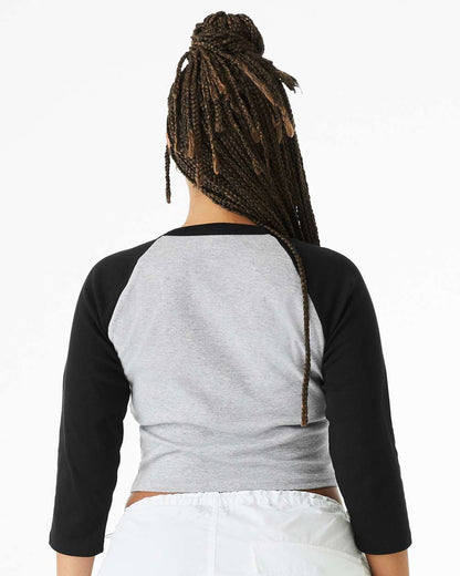 Women's Micro Rib Three-Quarter Raglan Sleeve Baby Tee