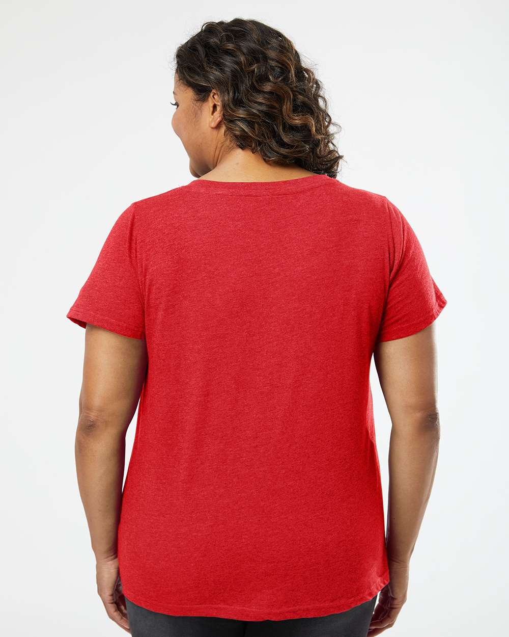 Women's Curvy Collection Fine Jersey V-Neck Tee