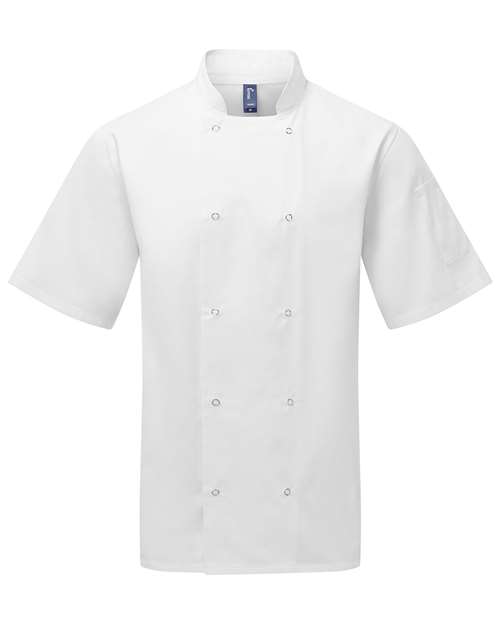 Artisan Collection by Reprime Unisex Ten Studded Front Short Sleeve Chef Coat