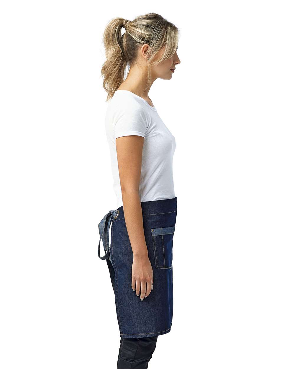 Domain Contrast Denim Waist Apron