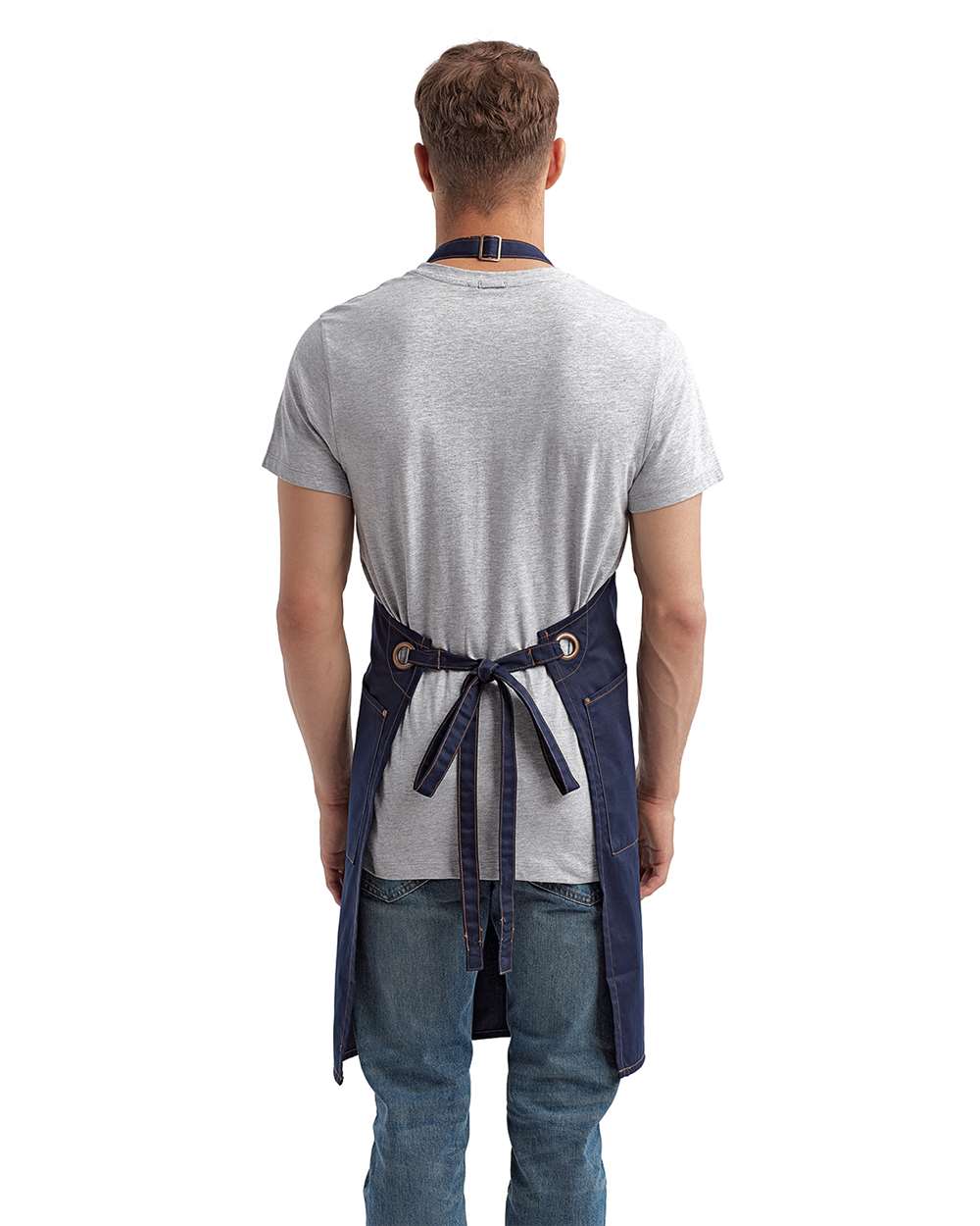 Barley Contrast Stitch Recycled Bib Apron