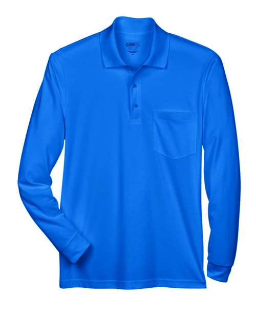 CORE365 Men's Pinnacle Performance Long Sleeve Piqué Polo with Pocket