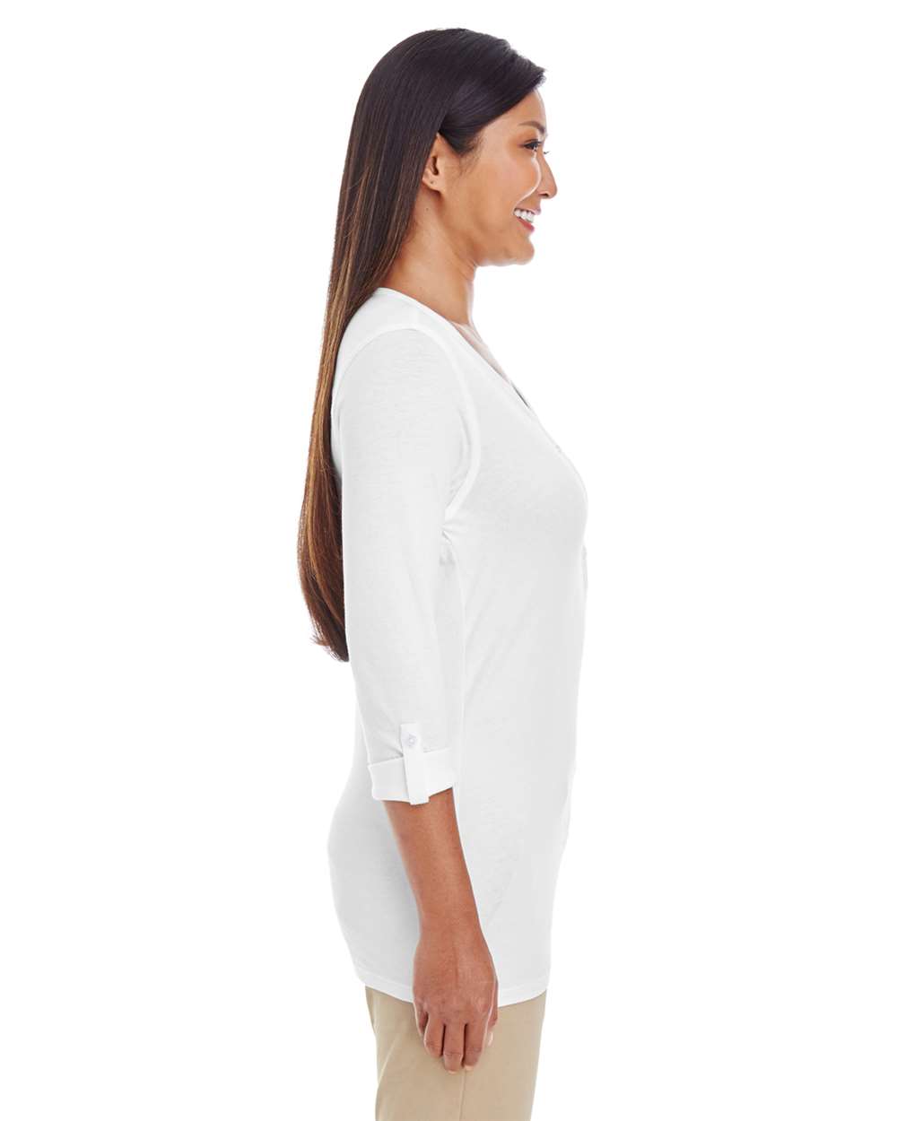 Women's Perfect FitÃ‚â„¢ Y-Placket Convertible Sleeve Knit Top