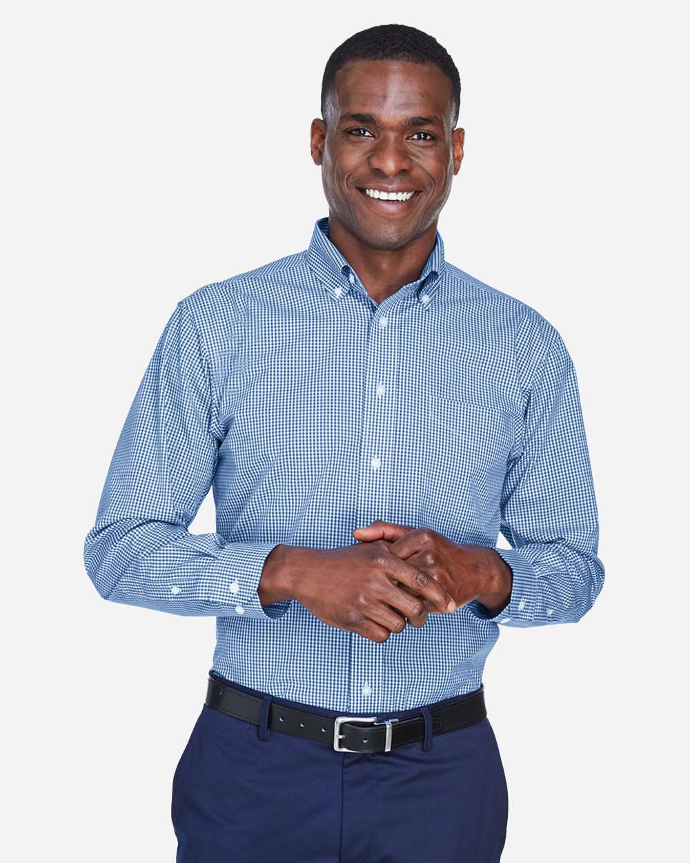 Men's Crown CollectionÂ® Gingham Check Woven Dress Shirt