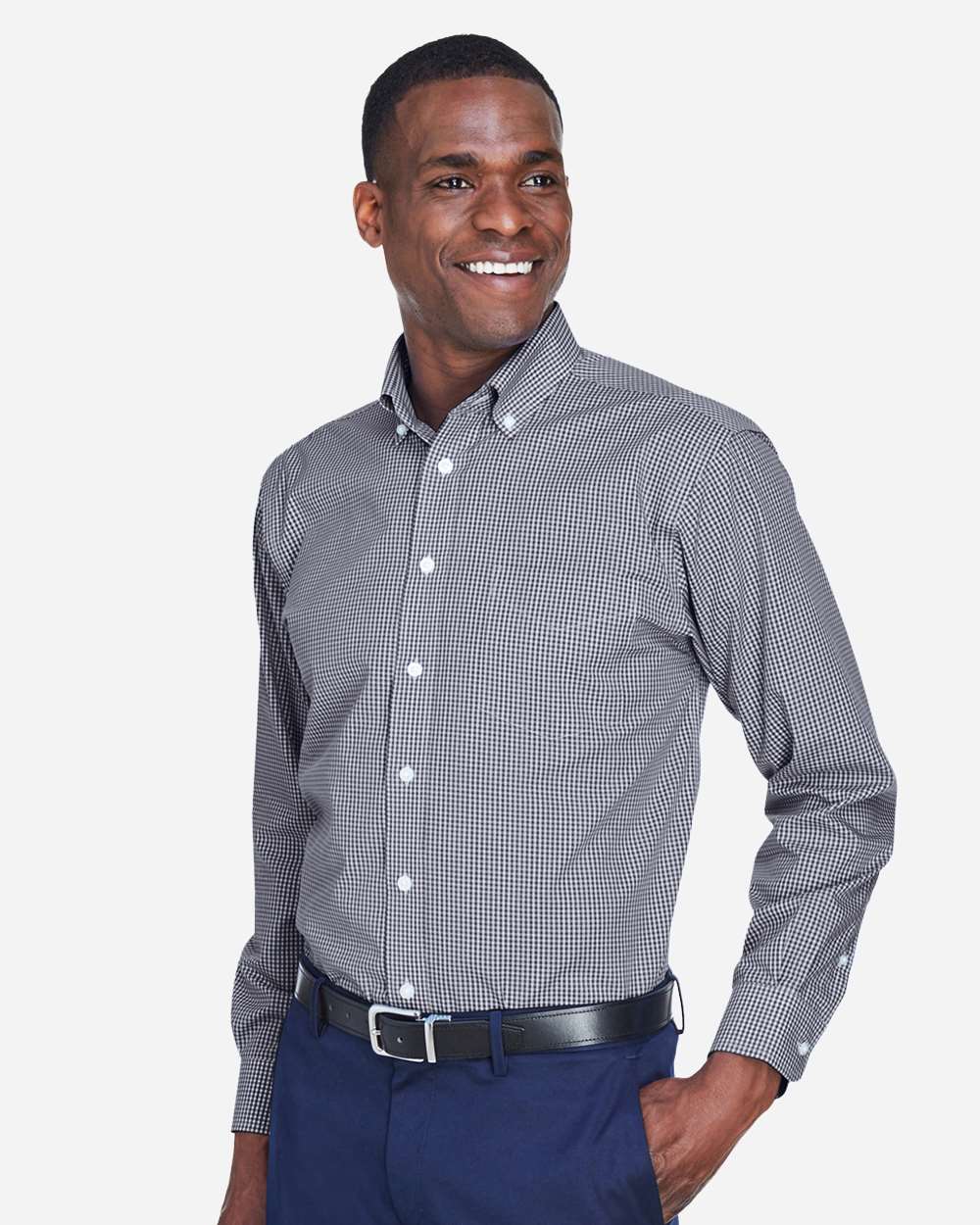 Men's Crown CollectionÂ® Gingham Check Woven Dress Shirt