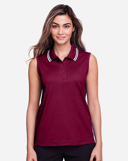 Women's CrownLux PerformanceÃ‚Â®Ã‚Â Plaited Tipped Sleeveless Polo