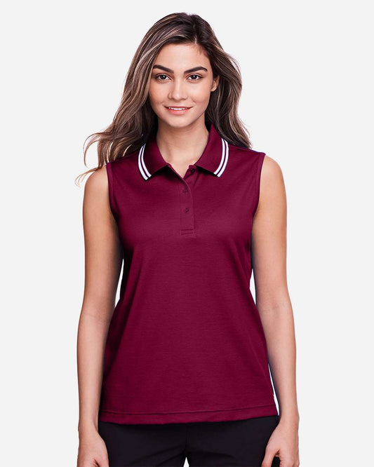 Women's CrownLux PerformanceÃ‚Â®Ã‚Â Plaited Tipped Sleeveless Polo
