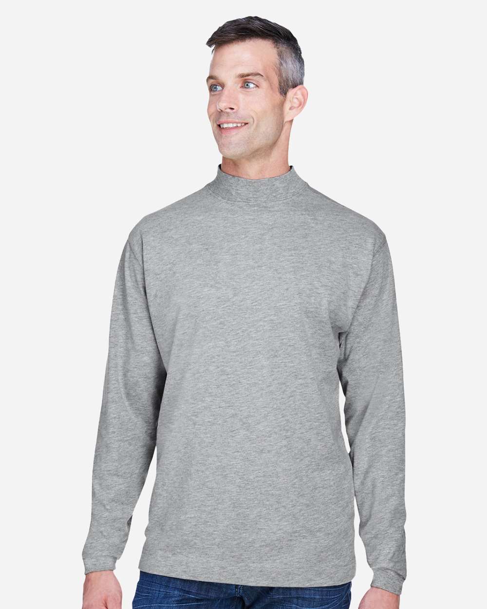 Unisex Sueded Jersey Mock Neck T-Shirt