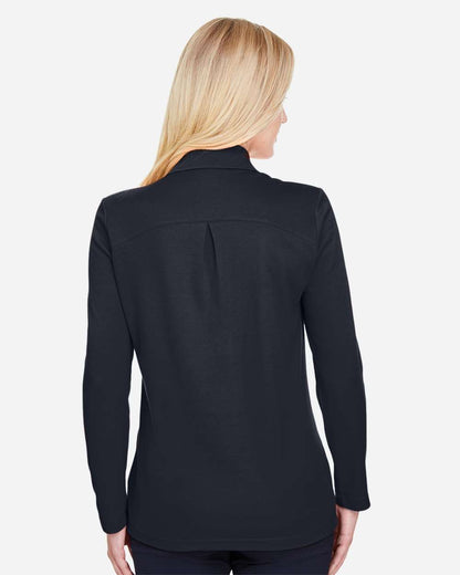 Women's CrownLux PerformanceÃ‚Â®Ã‚Â Plaited Long Sleeve Polo