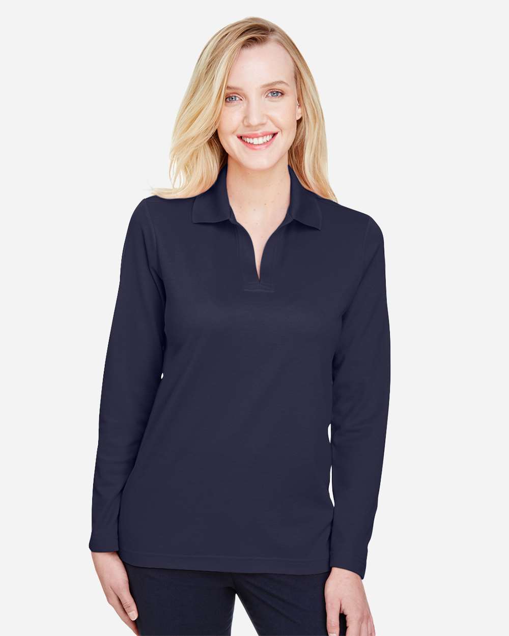Women's CrownLux PerformanceÃ‚Â®Ã‚Â Plaited Long Sleeve Polo