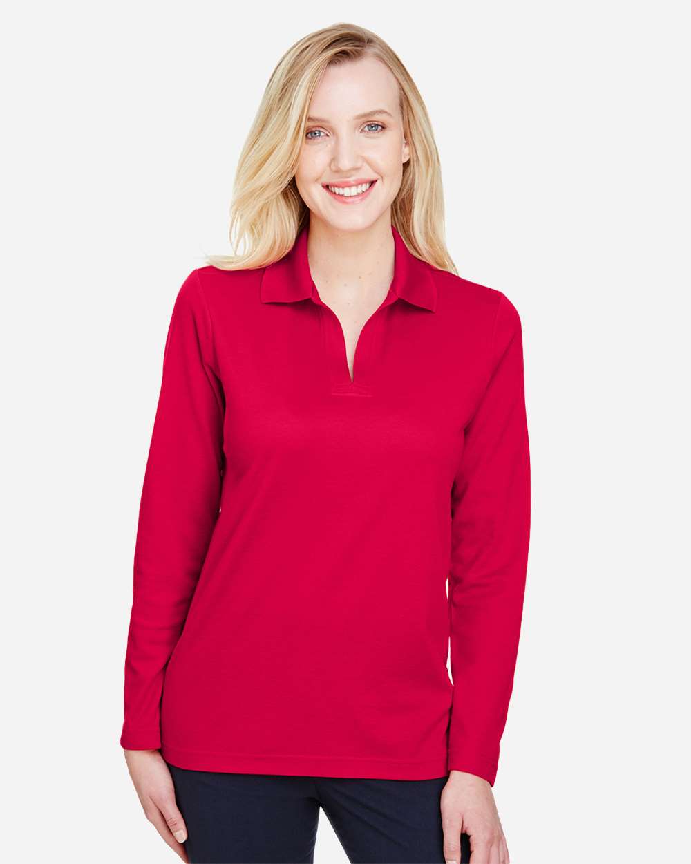 Women's CrownLux PerformanceÃ‚Â®Ã‚Â Plaited Long Sleeve Polo