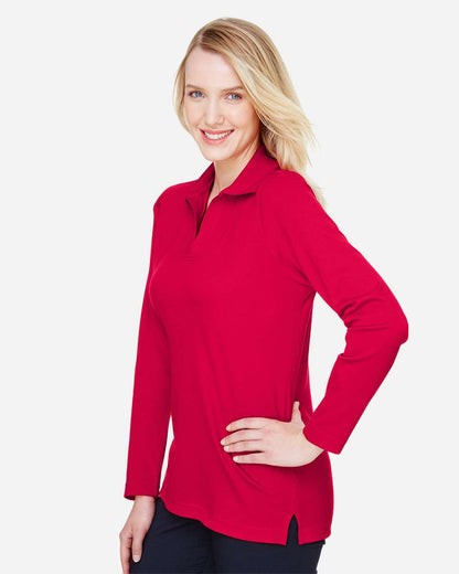 Women's CrownLux PerformanceÃ‚Â®Ã‚Â Plaited Long Sleeve Polo