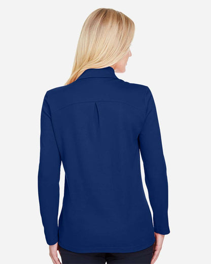 Women's CrownLux PerformanceÃ‚Â®Ã‚Â Plaited Long Sleeve Polo
