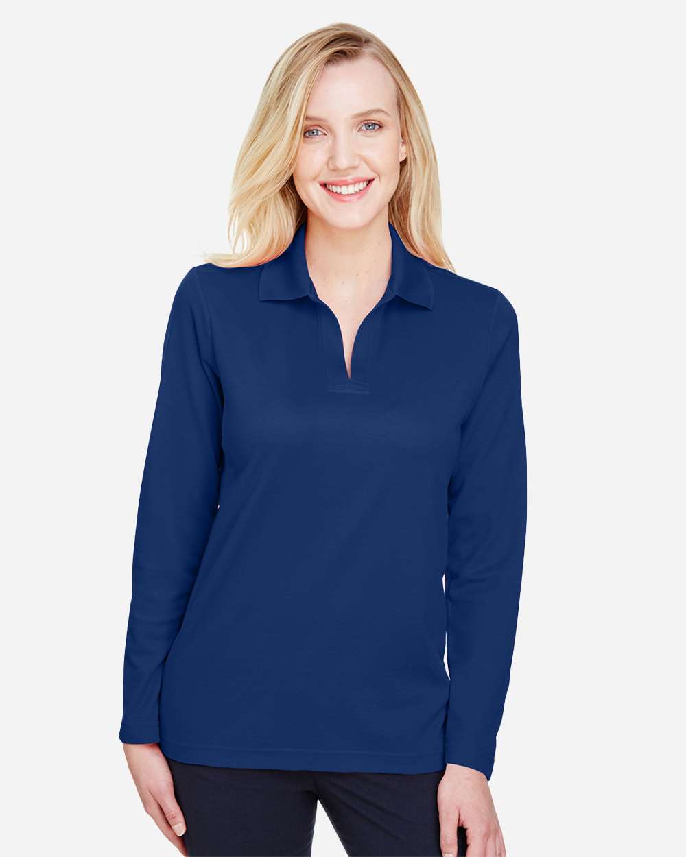 Women's CrownLux PerformanceÃ‚Â®Ã‚Â Plaited Long Sleeve Polo