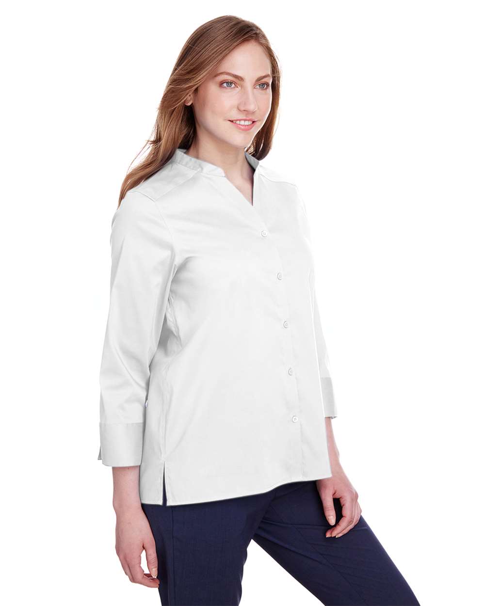 Women's Crown CollectionÃ‚Â® Stretch Broadcloth Three-Quarter Sleeve Blouse