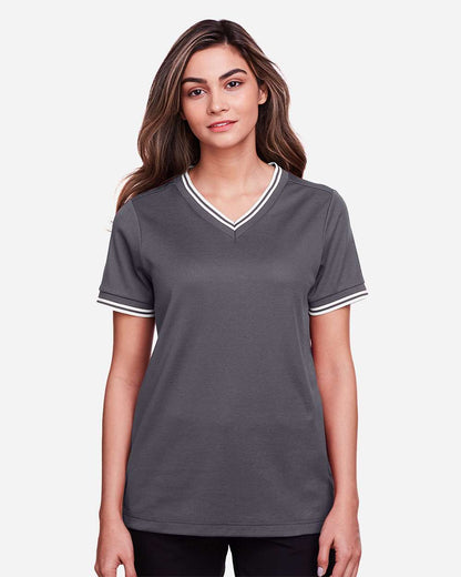 Women's CrownLux PerformanceÃ‚Â®Ã‚Â Plaited Tipped V-Neck Shirt