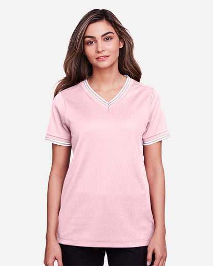 Women's CrownLux PerformanceÃ‚Â®Ã‚Â Plaited Tipped V-Neck Shirt