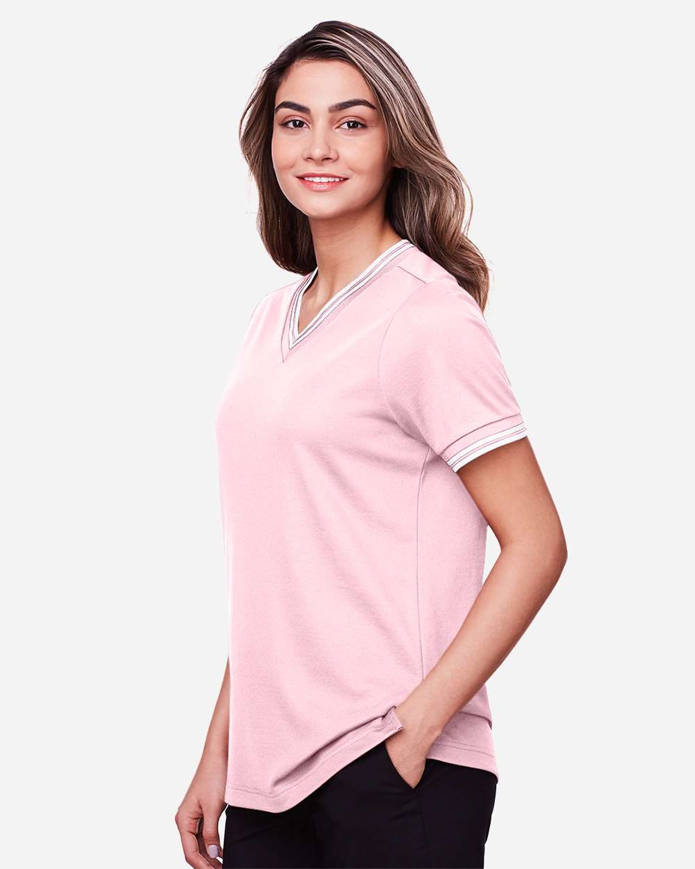 Women's CrownLux PerformanceÃ‚Â®Ã‚Â Plaited Tipped t-V-Neck Shirt