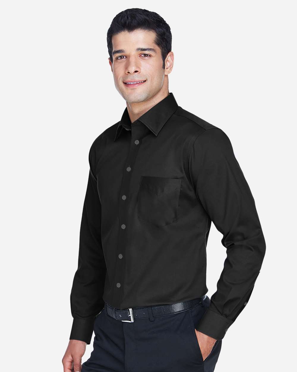 Men's Tall Crown CollectionÂ® Solid Stretch Twill Woven Dress Shirt